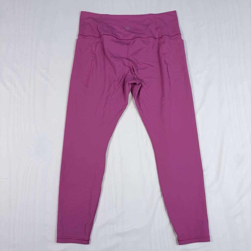 Athleta Transcend Stash Tight Leggings SZ XL Pink Ankle Pockets Activewear - Picture 2 of 6